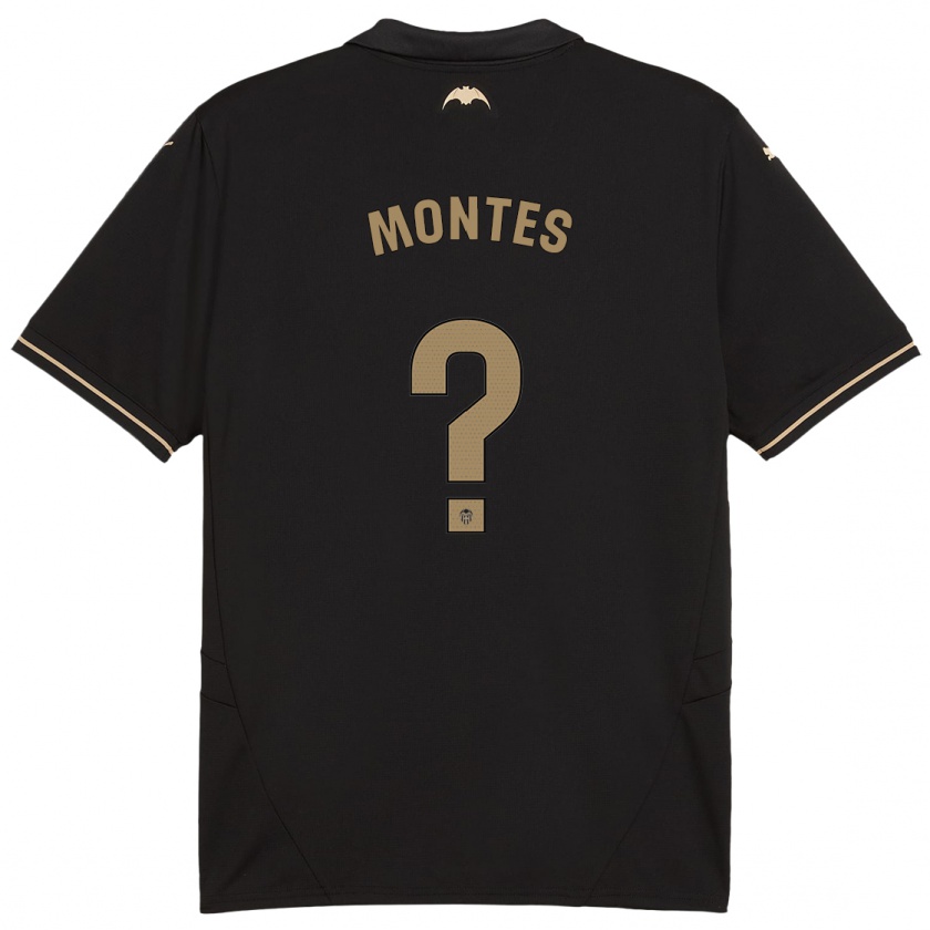 Kandiny Kinder Jan Montes #0 Schwarz Auswärtstrikot Trikot 2024/25 T-Shirt