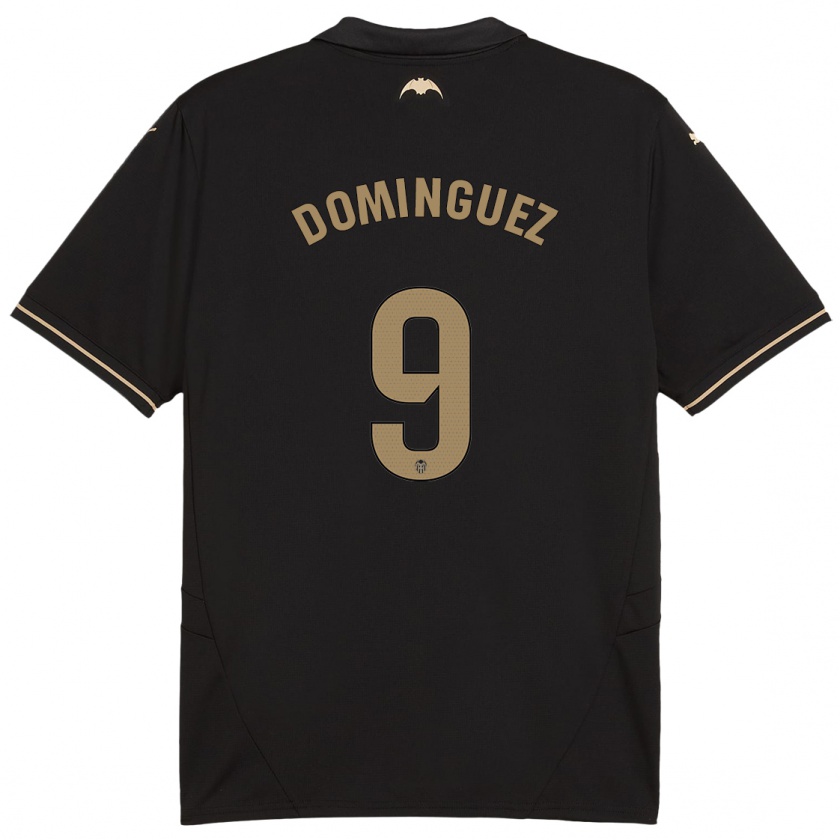 Kandiny Kinder Mario Dominguez #9 Schwarz Auswärtstrikot Trikot 2024/25 T-Shirt