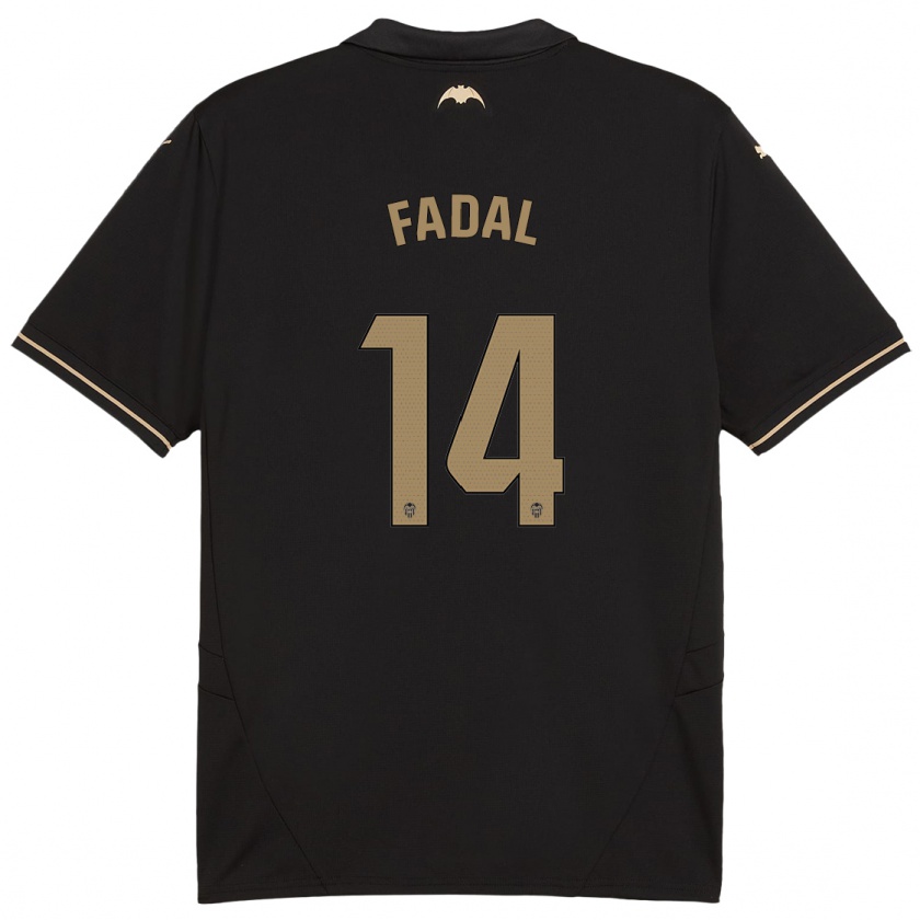 Kandiny Kinder Ali Fadal #14 Schwarz Auswärtstrikot Trikot 2024/25 T-Shirt