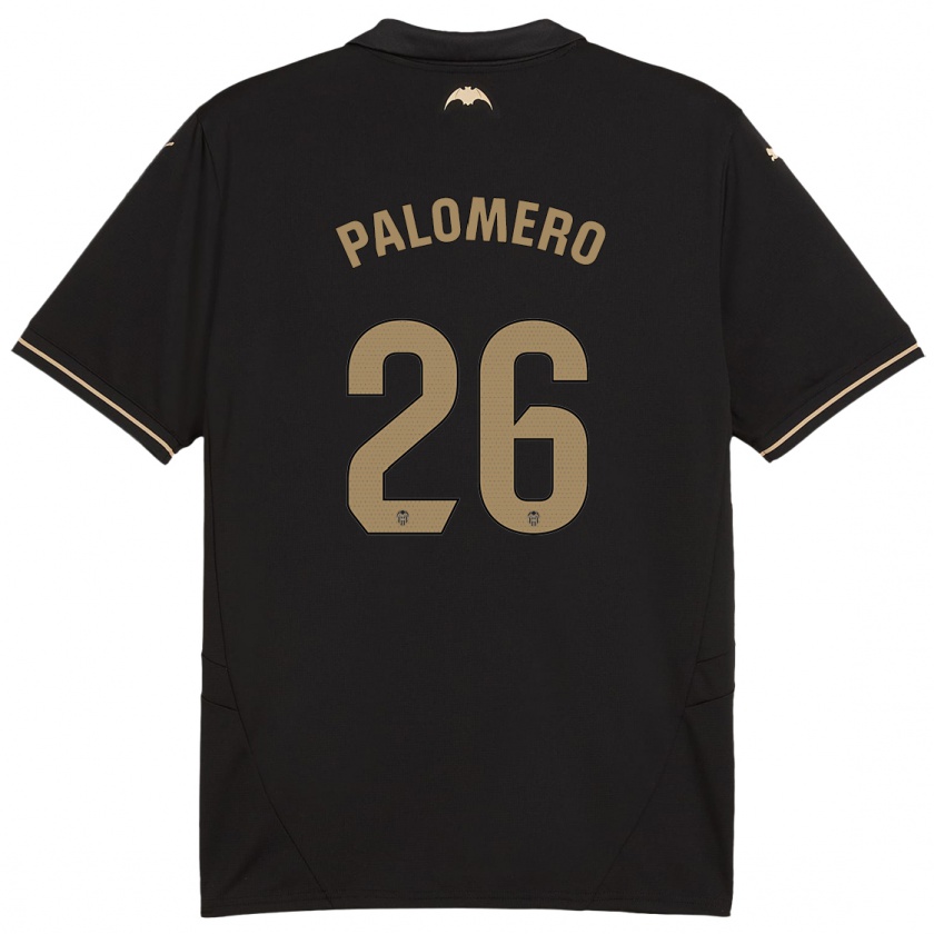 Kandiny Kinder Marc Palomero #26 Schwarz Auswärtstrikot Trikot 2024/25 T-Shirt