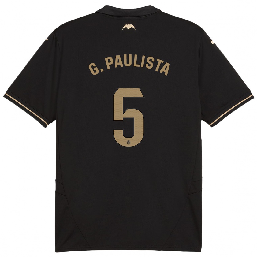 Kandiny Kinder Gabriel Paulista #5 Schwarz Auswärtstrikot Trikot 2024/25 T-Shirt