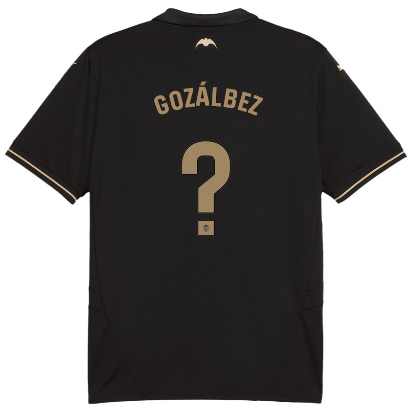 Kandiny Kinder Pablo Gozálbez #0 Schwarz Auswärtstrikot Trikot 2024/25 T-Shirt