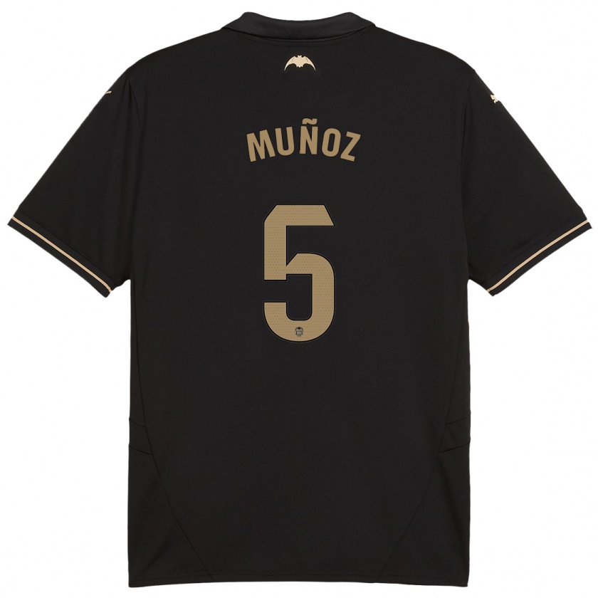 Kandiny Kinder Iván Muñoz #5 Schwarz Auswärtstrikot Trikot 2024/25 T-Shirt