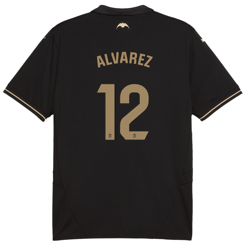 Kandiny Kinder Sofia Alvarez #12 Schwarz Auswärtstrikot Trikot 2024/25 T-Shirt