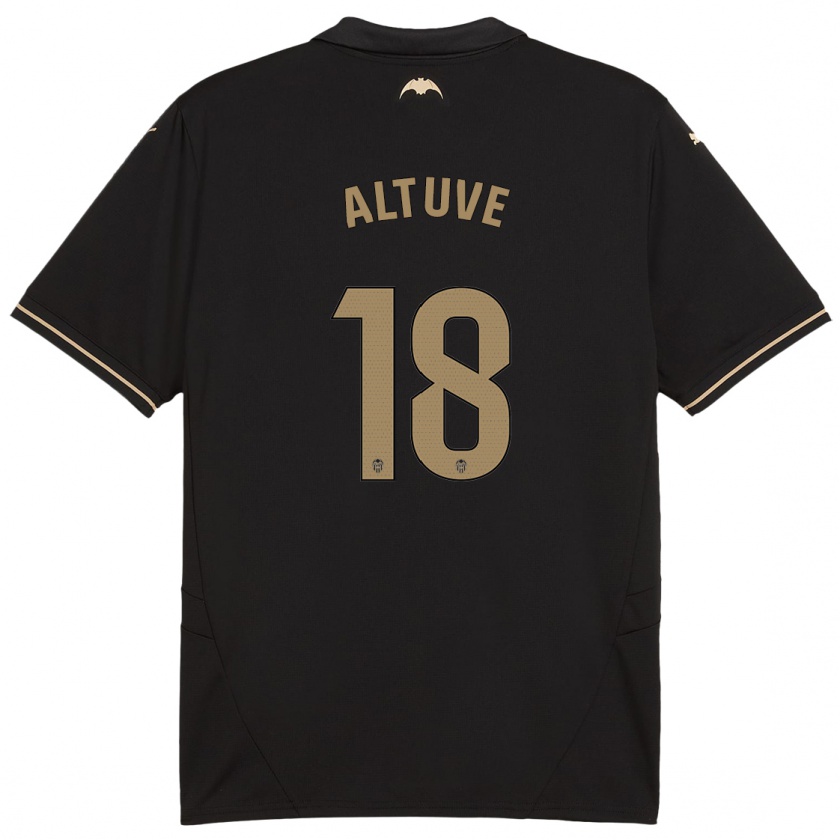 Kandiny Kinder Oriana Altuve #18 Schwarz Auswärtstrikot Trikot 2024/25 T-Shirt