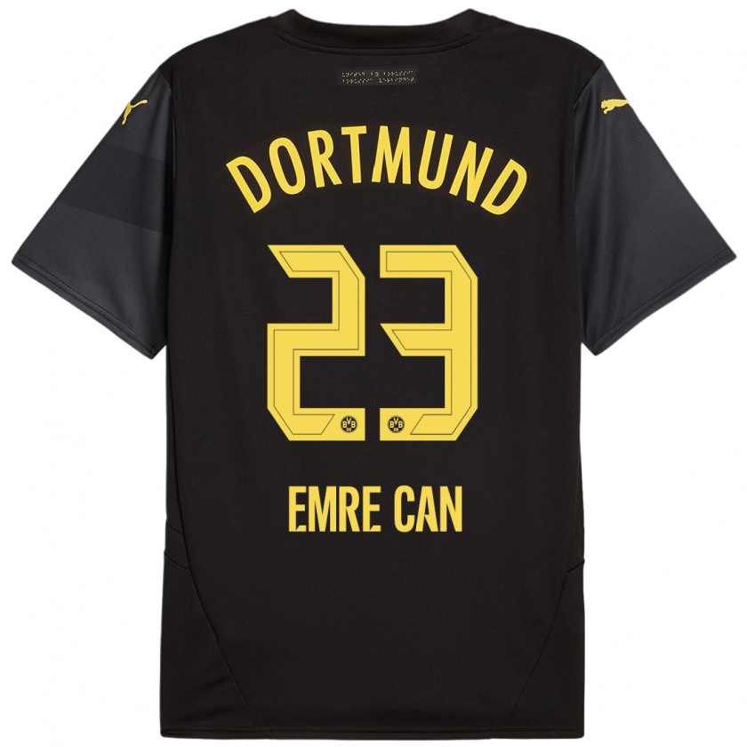 Kandiny Kinder Emre Can #23 Schwarz Gelb Auswärtstrikot Trikot 2024/25 T-Shirt