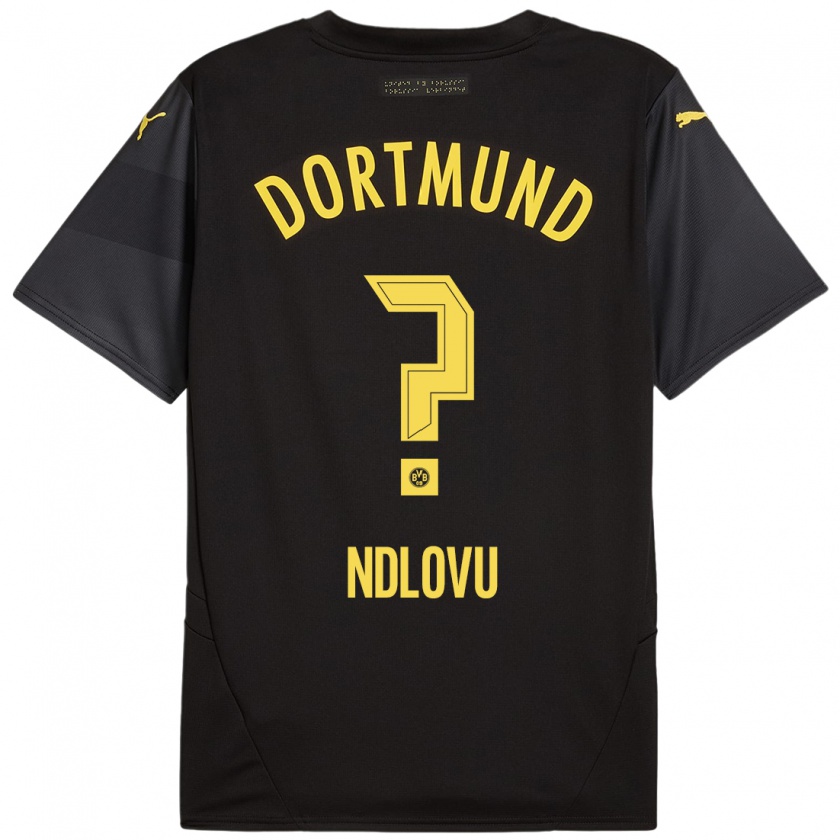 Kandiny Kinder Desmond Ndlovu #0 Schwarz Gelb Auswärtstrikot Trikot 2024/25 T-Shirt