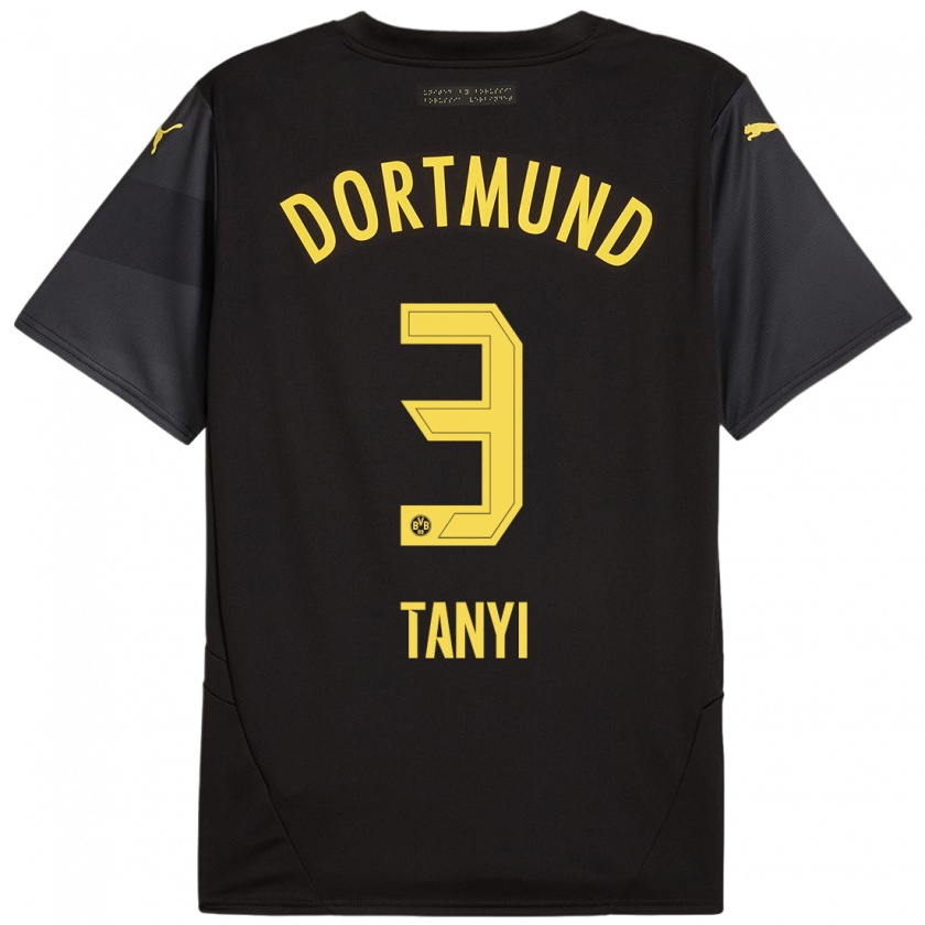 Kandiny Kinder Paul Tanyi #3 Schwarz Gelb Auswärtstrikot Trikot 2024/25 T-Shirt