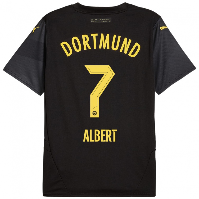 Kandiny Kinder Mathis Albert #7 Schwarz Gelb Auswärtstrikot Trikot 2024/25 T-Shirt