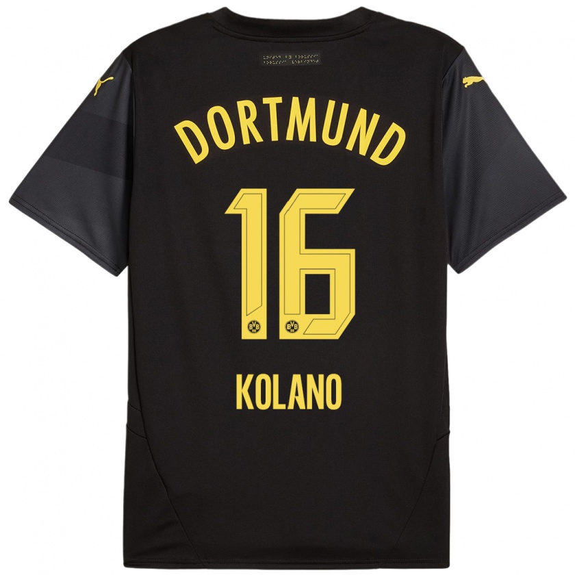 Kandiny Kinder Damian Kolano #16 Schwarz Gelb Auswärtstrikot Trikot 2024/25 T-Shirt