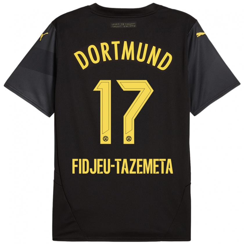 Kandiny Kinder Thierry Fidjeu-Tazemeta #17 Schwarz Gelb Auswärtstrikot Trikot 2024/25 T-Shirt