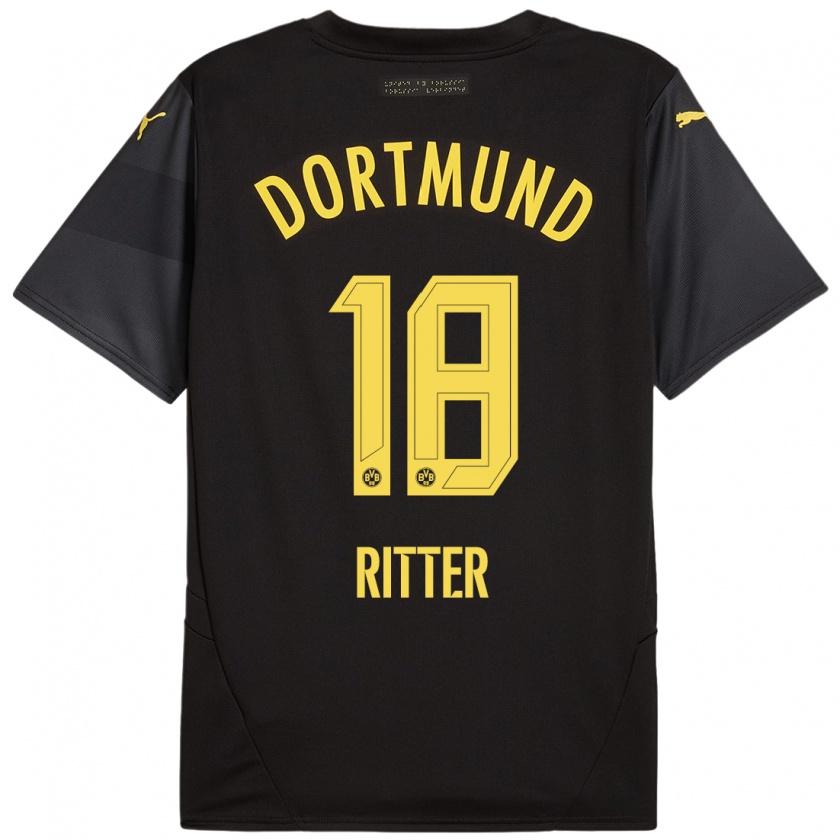 Kandiny Kinder Roméo Ritter #18 Schwarz Gelb Auswärtstrikot Trikot 2024/25 T-Shirt