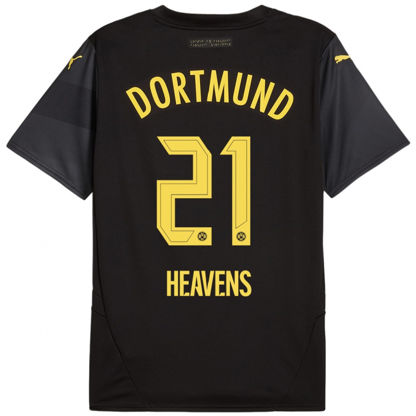 Kandiny Kinder Lukas Heavens #21 Schwarz Gelb Auswärtstrikot Trikot 2024/25 T-Shirt