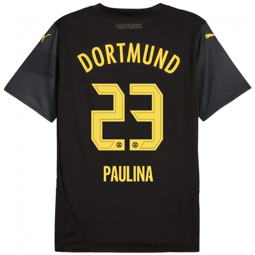 Kandiny Kinder Jordi Paulina #23 Schwarz Gelb Auswärtstrikot Trikot 2024/25 T-Shirt