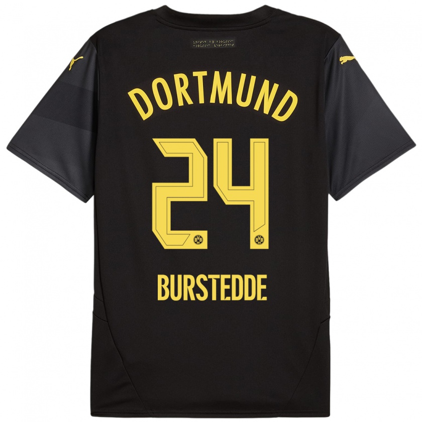 Kandiny Kinder Joshua Burstedde #24 Schwarz Gelb Auswärtstrikot Trikot 2024/25 T-Shirt