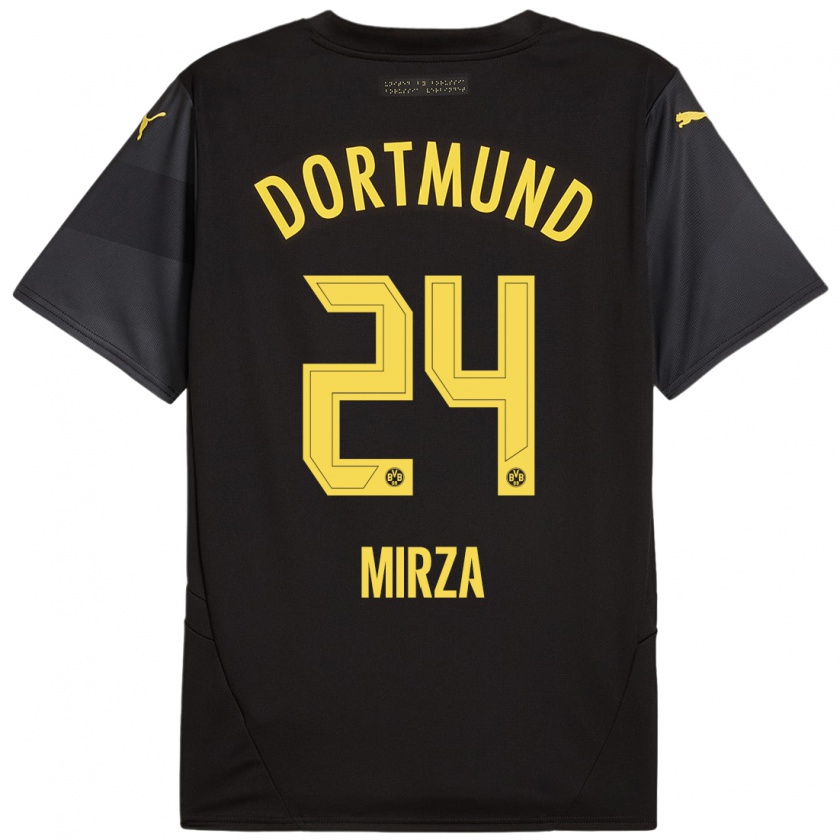 Kandiny Kinder Marwan-Omir Mirza #24 Schwarz Gelb Auswärtstrikot Trikot 2024/25 T-Shirt