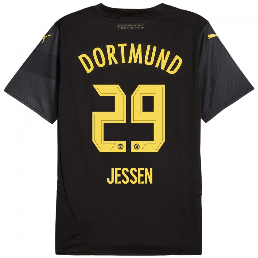 Kandiny Kinder Niklas Jessen #29 Schwarz Gelb Auswärtstrikot Trikot 2024/25 T-Shirt