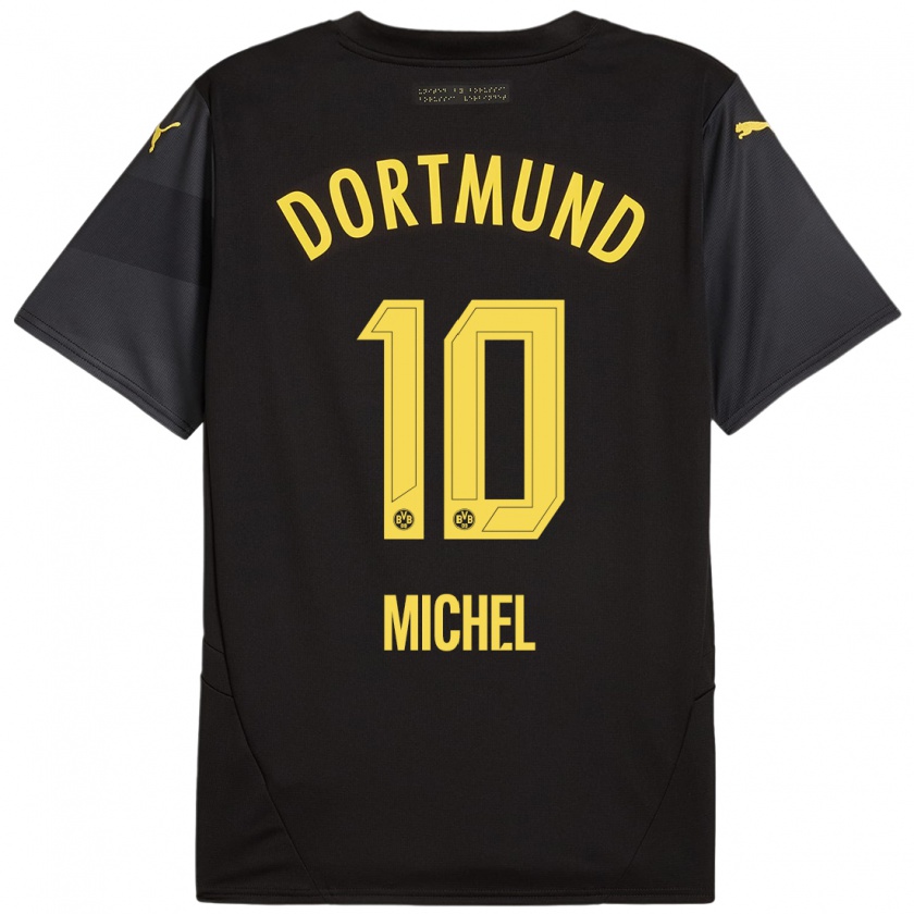 Kandiny Kinder Falko Michel #10 Schwarz Gelb Auswärtstrikot Trikot 2024/25 T-Shirt