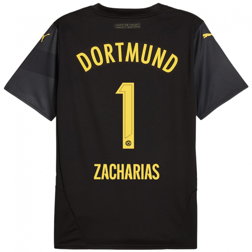 Kandiny Kinder Marlon Zacharias #1 Schwarz Gelb Auswärtstrikot Trikot 2024/25 T-Shirt