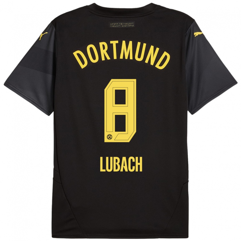 Kandiny Kinder Rafael Lubach #8 Schwarz Gelb Auswärtstrikot Trikot 2024/25 T-Shirt