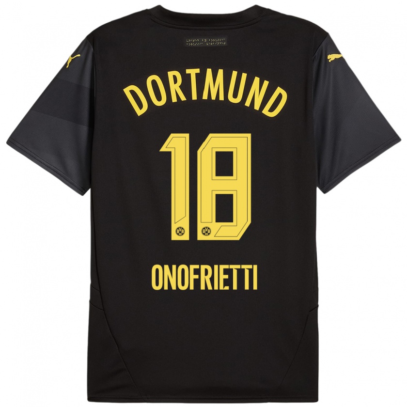 Kandiny Kinder Vincenzo Onofrietti #18 Schwarz Gelb Auswärtstrikot Trikot 2024/25 T-Shirt