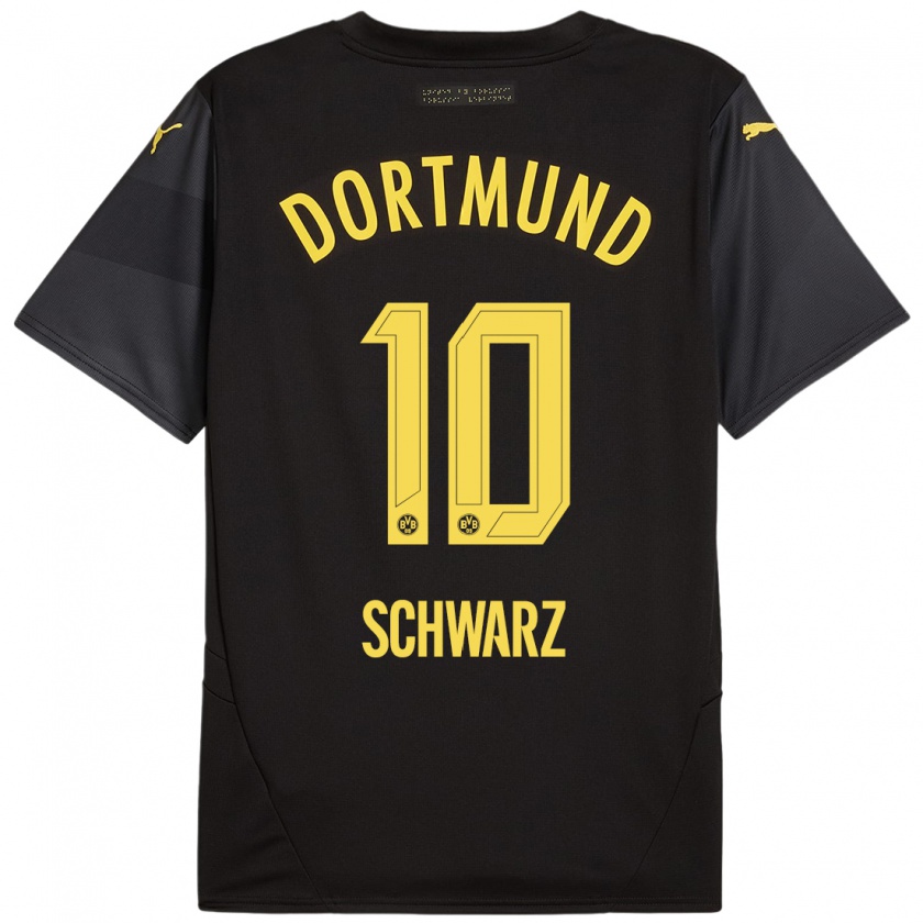 Kandiny Kinder Oskar Schwarz #10 Schwarz Gelb Auswärtstrikot Trikot 2024/25 T-Shirt