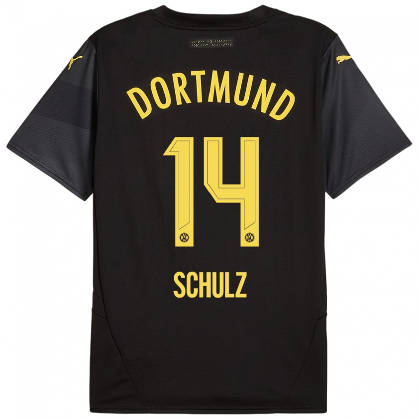 Kandiny Kinder Nico Schulz #14 Schwarz Gelb Auswärtstrikot Trikot 2024/25 T-Shirt