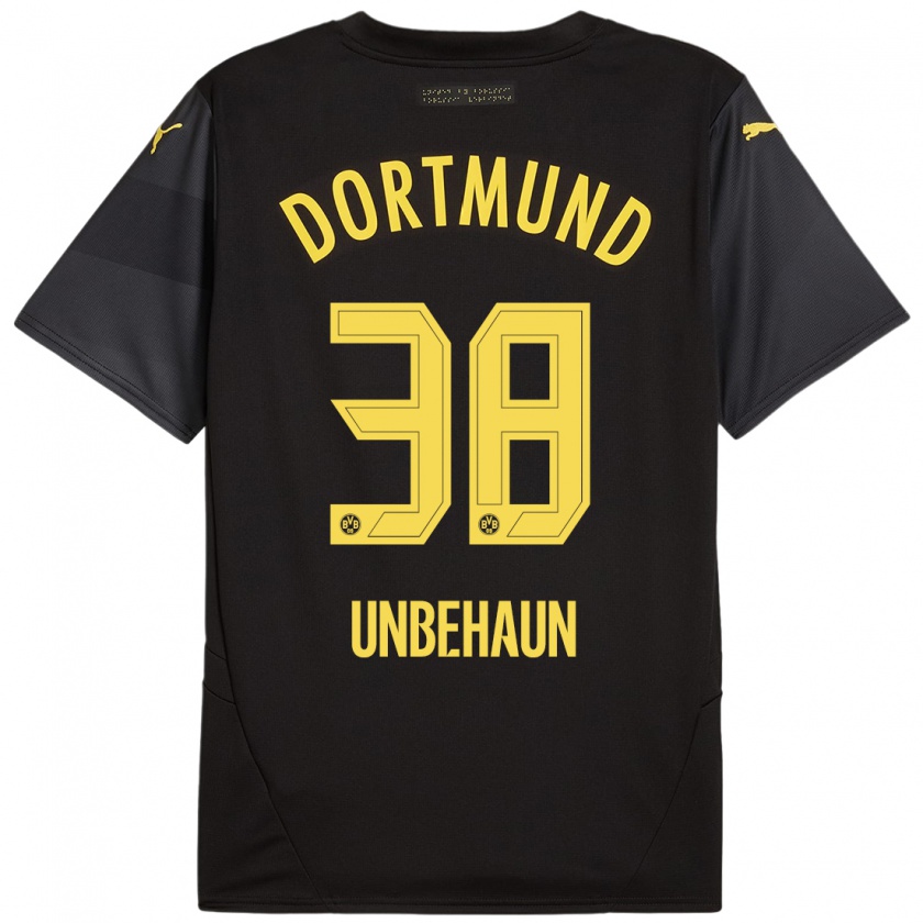 Kandiny Kinder Luca Unbehaun #38 Schwarz Gelb Auswärtstrikot Trikot 2024/25 T-Shirt