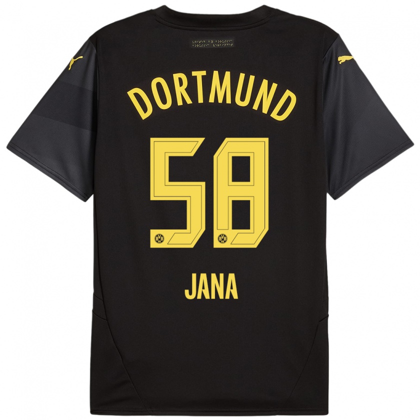 Kandiny Kinder Nordberg Jana #58 Schwarz Gelb Auswärtstrikot Trikot 2024/25 T-Shirt