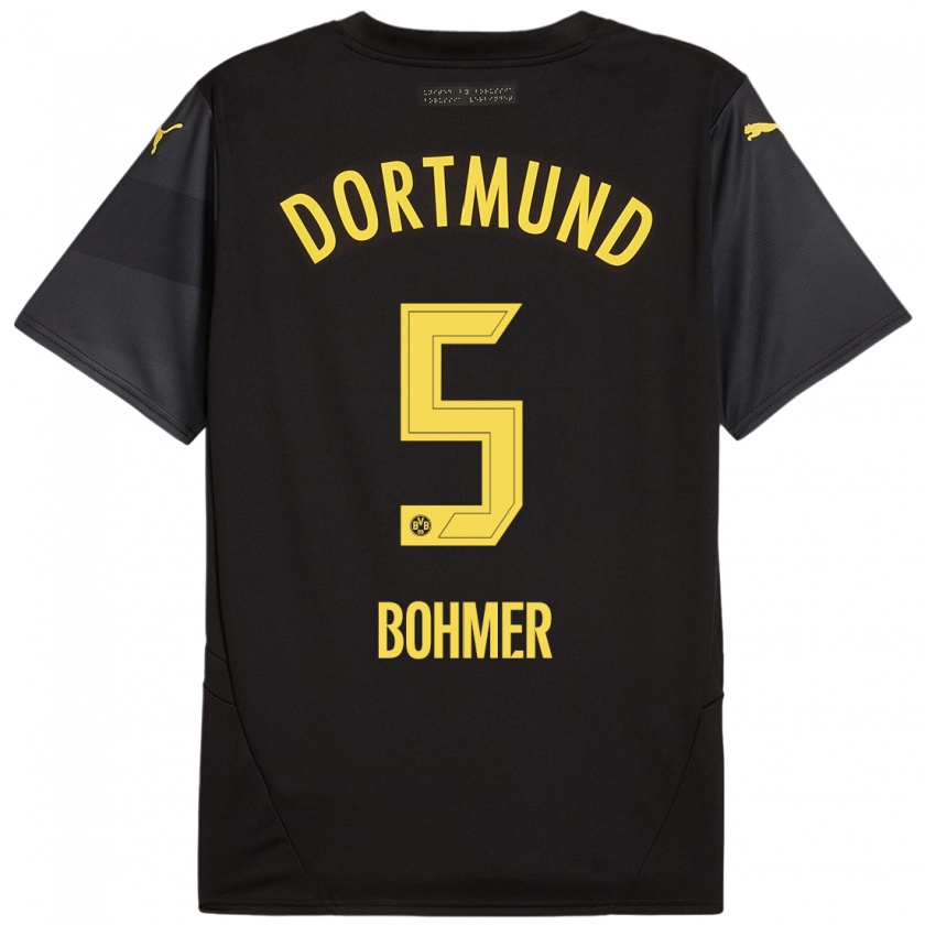 Kandiny Kinder Tim Bohmer #5 Schwarz Gelb Auswärtstrikot Trikot 2024/25 T-Shirt