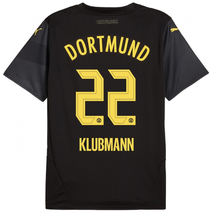 Kandiny Kinder Leon Klubmann #22 Schwarz Gelb Auswärtstrikot Trikot 2024/25 T-Shirt