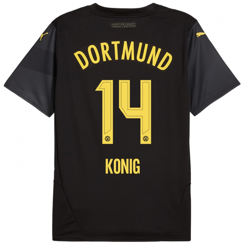 Kandiny Kinder Raul Konig #14 Schwarz Gelb Auswärtstrikot Trikot 2024/25 T-Shirt