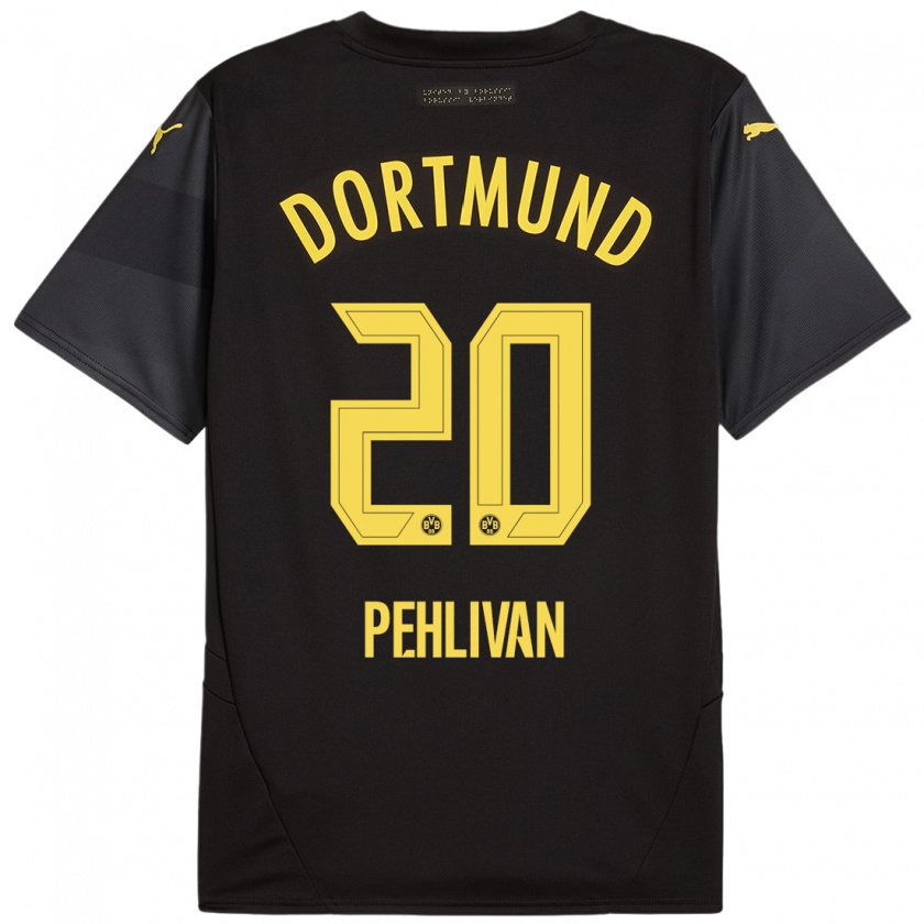 Kandiny Kinder Miran Pehlivan #20 Schwarz Gelb Auswärtstrikot Trikot 2024/25 T-Shirt