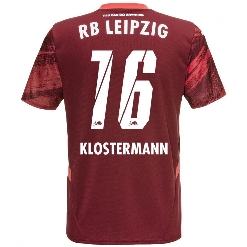 Kandiny Kinder Lukas Klostermann #16 Burgunderrot Auswärtstrikot Trikot 2024/25 T-Shirt