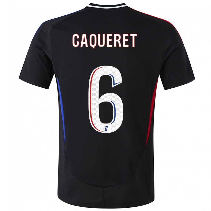 Kandiny Kinder Maxence Caqueret #6 Schwarz Auswärtstrikot Trikot 2024/25 T-Shirt