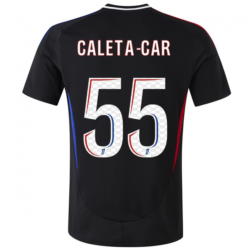 Kandiny Kinder Duje Caleta-Car #55 Schwarz Auswärtstrikot Trikot 2024/25 T-Shirt