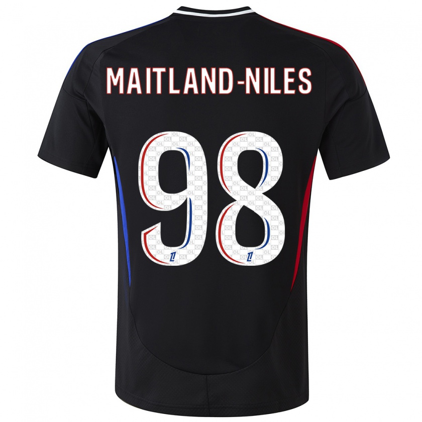 Kandiny Kinder Ainsley Maitland-Niles #98 Schwarz Auswärtstrikot Trikot 2024/25 T-Shirt