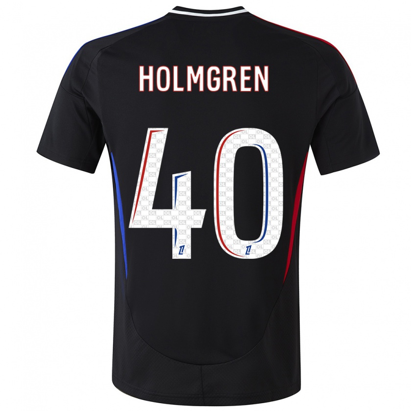 Kandiny Kinder Emma Holmgren #40 Schwarz Auswärtstrikot Trikot 2024/25 T-Shirt