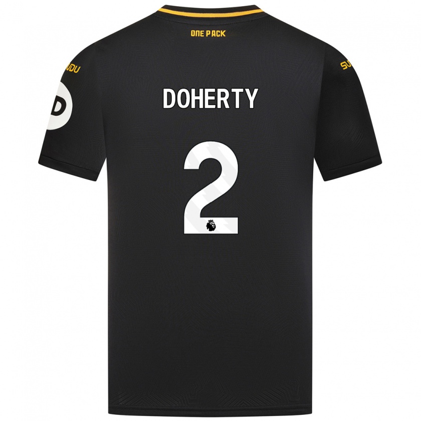 Kandiny Kinder Matt Doherty #2 Schwarz Auswärtstrikot Trikot 2024/25 T-Shirt