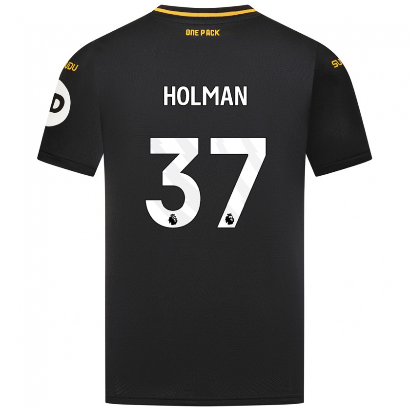 Kandiny Kinder Fletcher Holman #37 Schwarz Auswärtstrikot Trikot 2024/25 T-Shirt