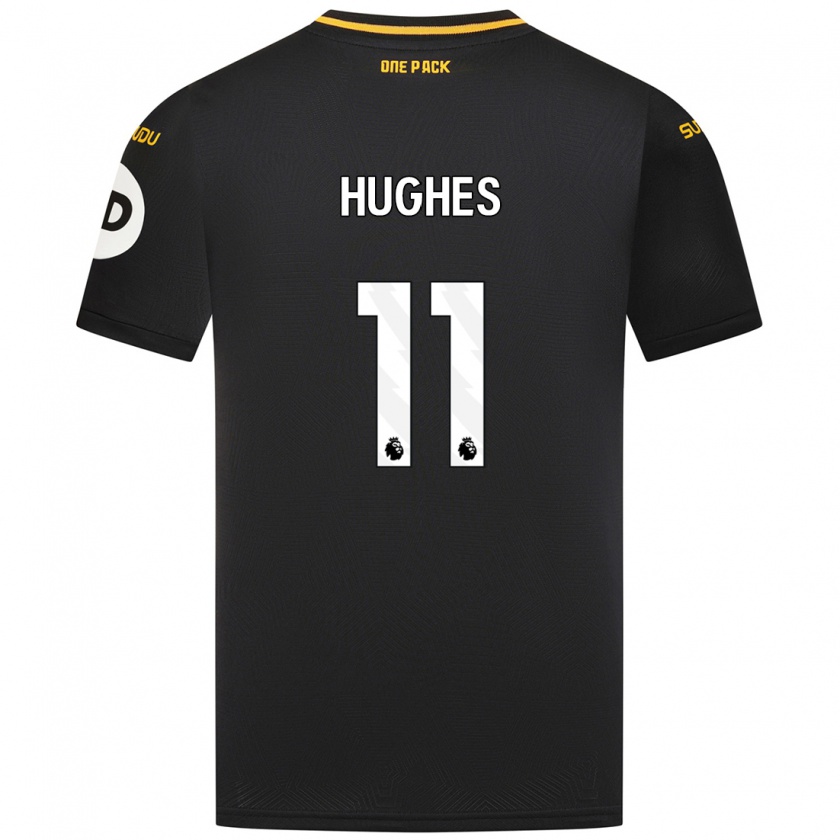 Kandiny Kinder Amber Hughes #11 Schwarz Auswärtstrikot Trikot 2024/25 T-Shirt