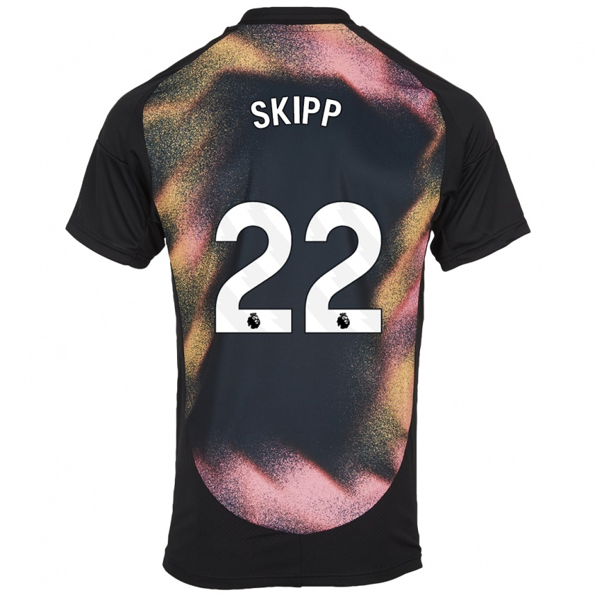 Kandiny Kinder Oliver Skipp #22 Schwarz Weiß Auswärtstrikot Trikot 2024/25 T-Shirt