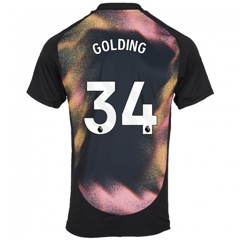 Kandiny Kinder Michael Golding #34 Schwarz Weiß Auswärtstrikot Trikot 2024/25 T-Shirt