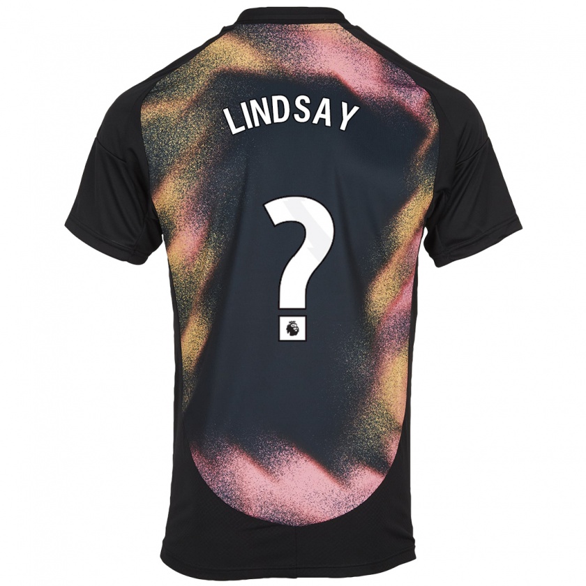 Kandiny Kinder Jahmari Lindsay #0 Schwarz Weiß Auswärtstrikot Trikot 2024/25 T-Shirt