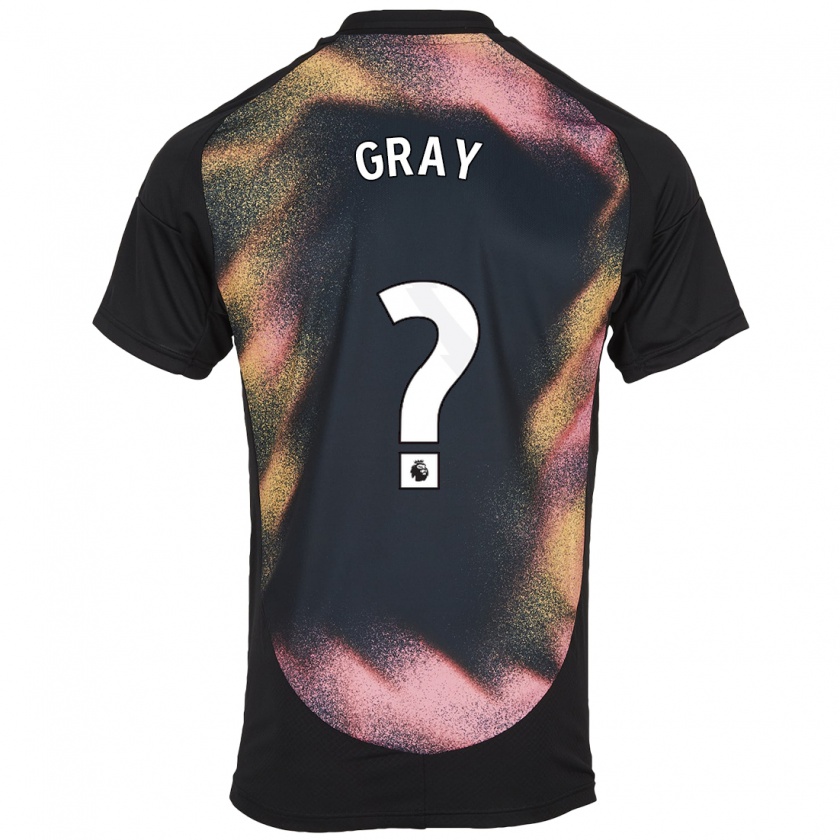 Kandiny Kinder Kevon Gray #0 Schwarz Weiß Auswärtstrikot Trikot 2024/25 T-Shirt