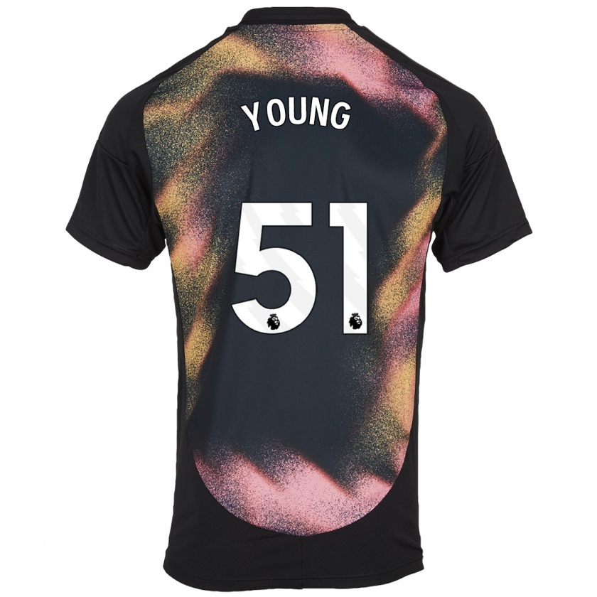 Kandiny Kinder Brad Young #51 Schwarz Weiß Auswärtstrikot Trikot 2024/25 T-Shirt