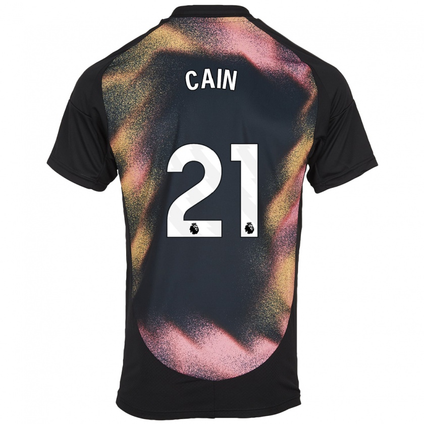 Kandiny Kinder Hannah Cain #21 Schwarz Weiß Auswärtstrikot Trikot 2024/25 T-Shirt