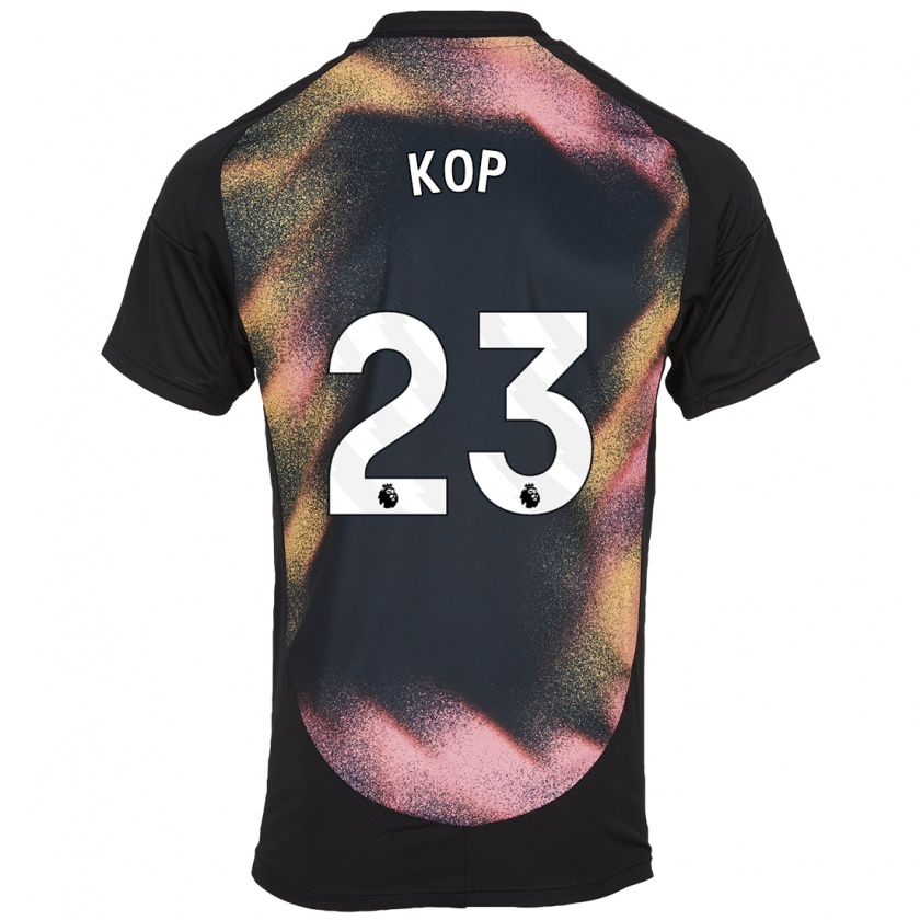 Kandiny Kinder Lize Kop #23 Schwarz Weiß Auswärtstrikot Trikot 2024/25 T-Shirt