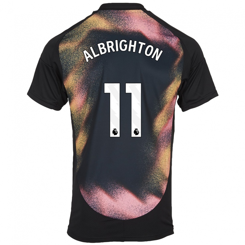 Kandiny Kinder Marc Albrighton #11 Schwarz Weiß Auswärtstrikot Trikot 2024/25 T-Shirt