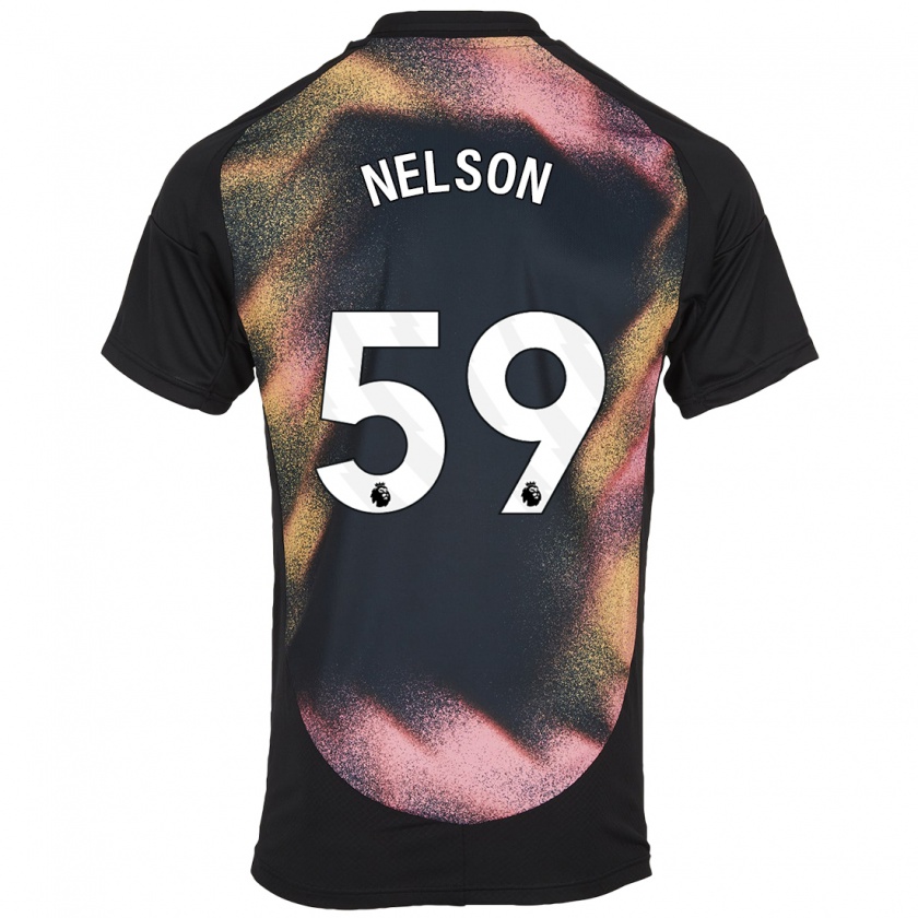 Kandiny Kinder Ronny Nelson #59 Schwarz Weiß Auswärtstrikot Trikot 2024/25 T-Shirt